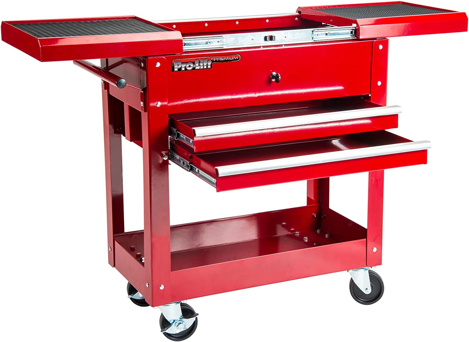 Pro-Lift Premium Rolling Tool Cart with 2 Tool Drawers and Sliding Top, 350 lb Capacity