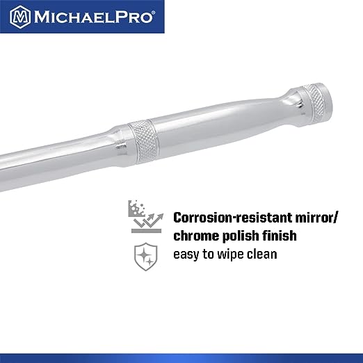 MichaelPro 3/8 Inch Drive x 18 Inch Extension Breaker Bar, Premium Cr-V Steel