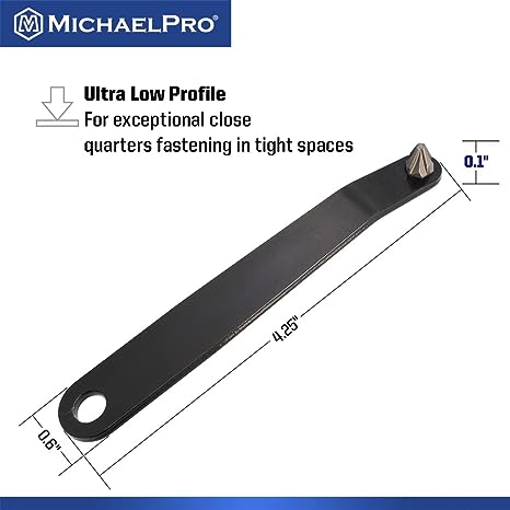 MichaelPro 5pc Ultra Low Profile Angled Screwdriver Set with Philips / Slotted / Pozi Drives, Slim Profile Offset Screwdrivers