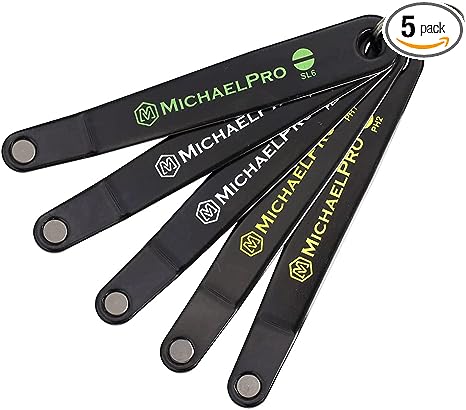 MichaelPro 5pc Ultra Low Profile Angled Screwdriver Set with Philips / Slotted / Pozi Drives, Slim Profile Offset Screwdrivers