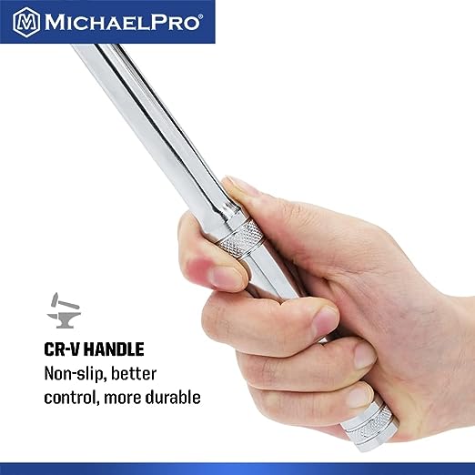 MichaelPro 3/8 Inch Drive x 18 Inch Extension Breaker Bar, Premium Cr-V Steel