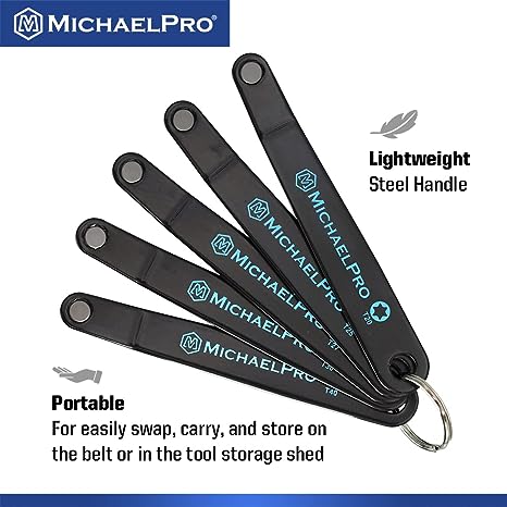 MichaelPro 5pc Ultra Low Profile Angled Screwdriver Set with Star Drivers