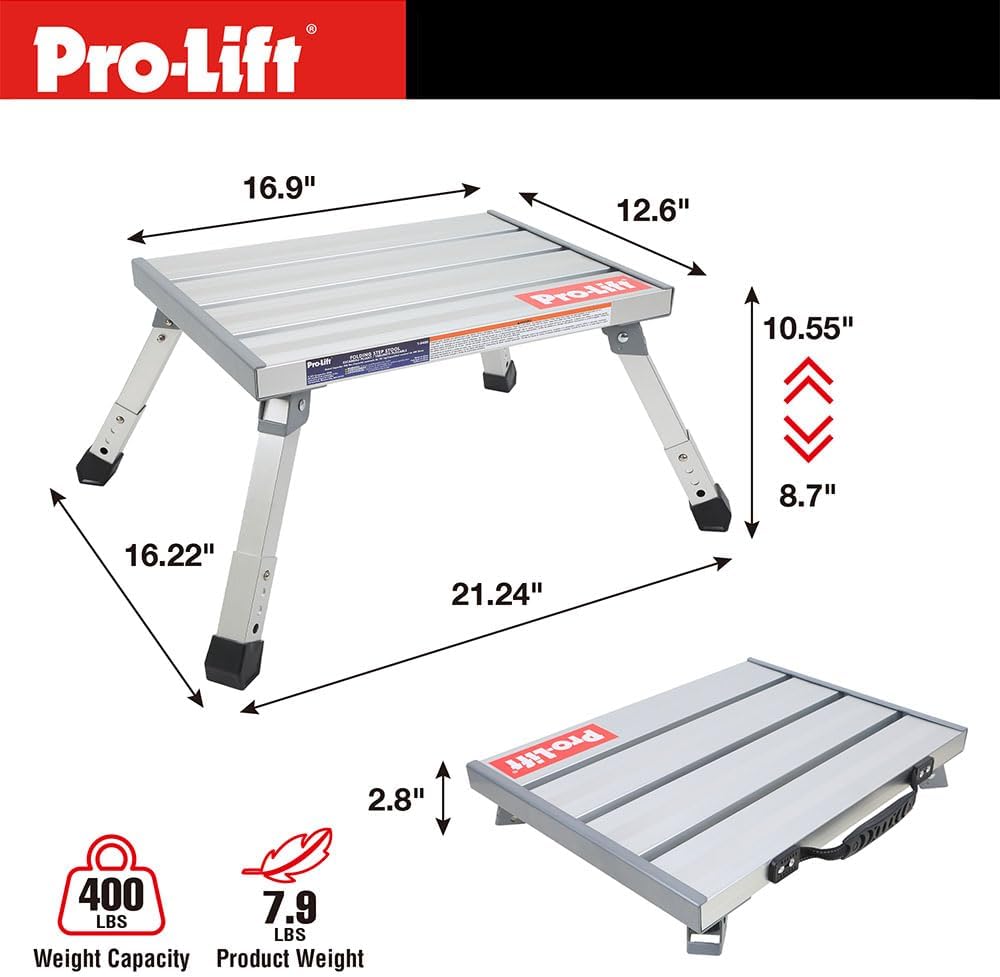 Pro-Lift Adjustable Height Folding Step Stool