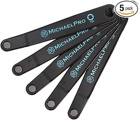 MichaelPro 5pc Ultra Low Profile Angled Screwdriver Set with Star Drivers