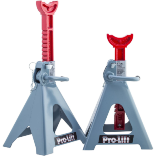 Pro-Lift Jack Stands 6 Ton Heavy Duty Pair, Secure Double Locking Design - Grey