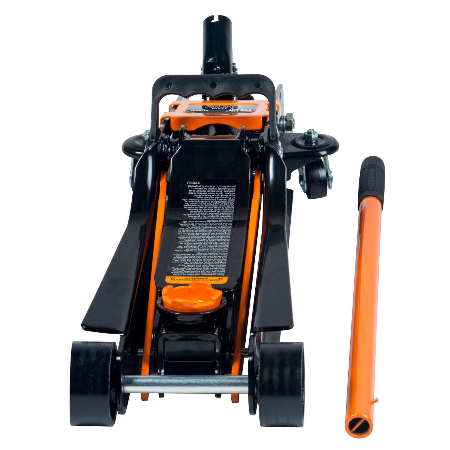 Pro-Lift 2 Ton Low Profile Hydraulic Floor Jack With Carrying Handle, Heavy Duty Car Trolley Lift For Portable On The Go - 4000 lb Capacity, Black/Orange