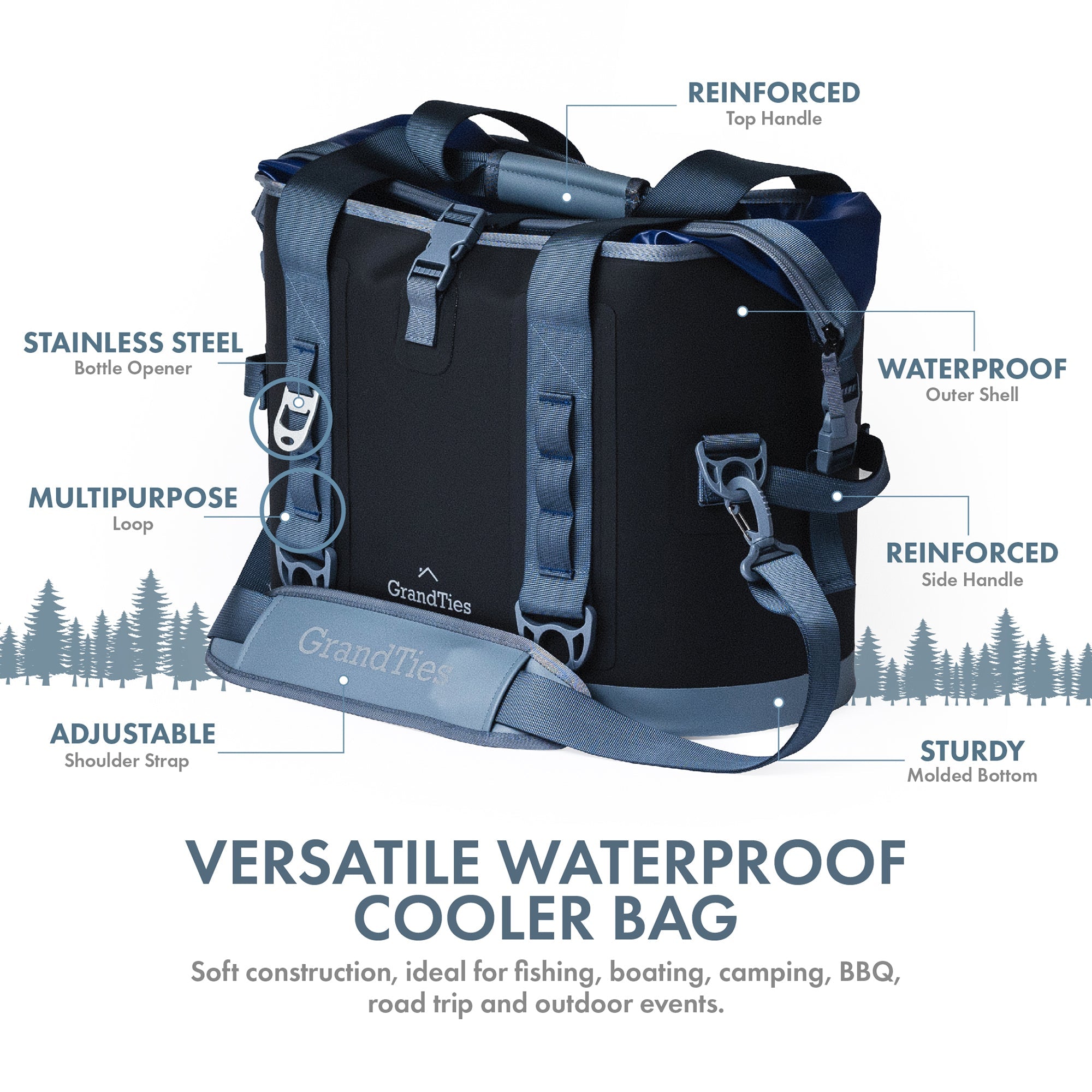 GrandTies Waterproof Portable Soft Cooler Bag