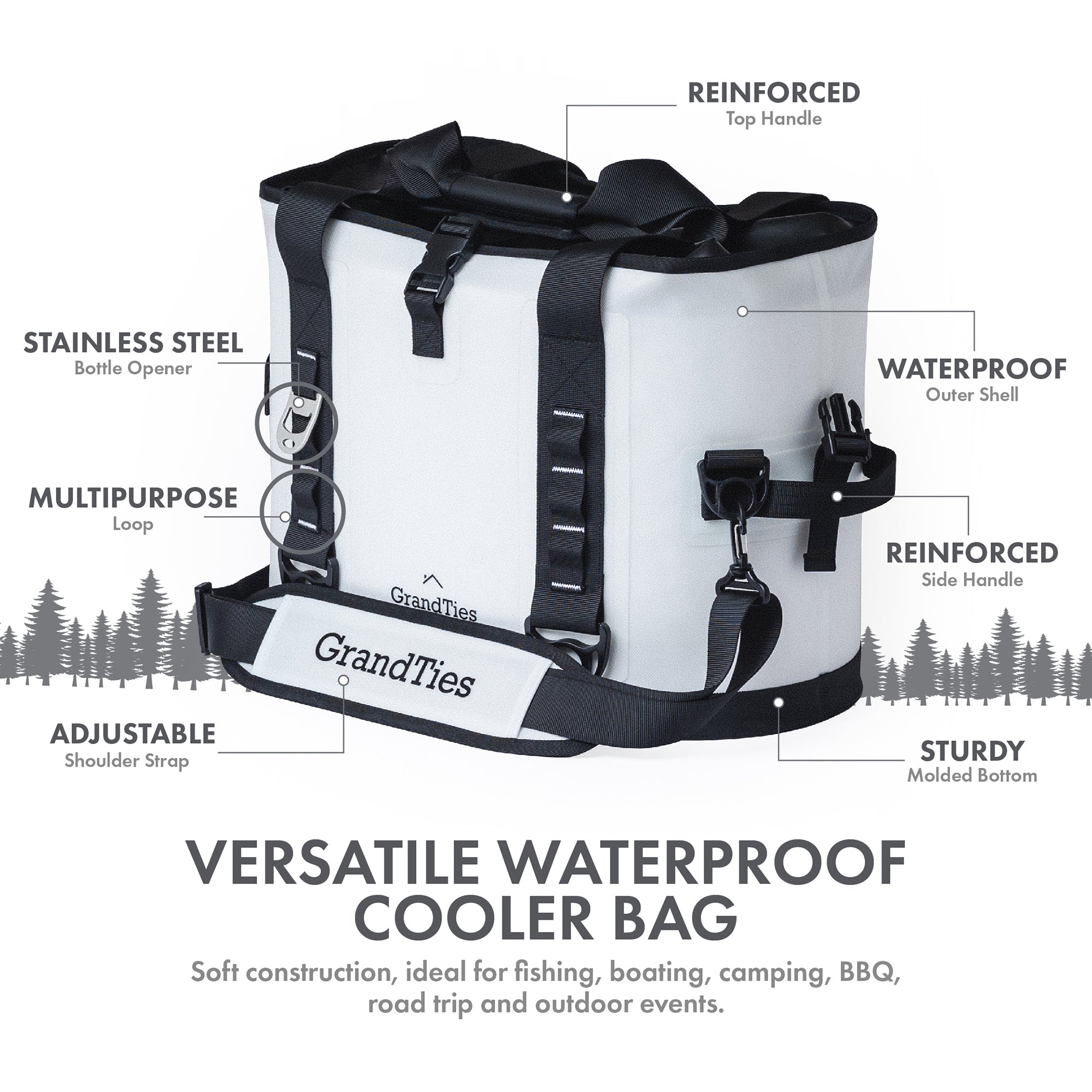 GrandTies Waterproof Portable Soft Cooler Bag