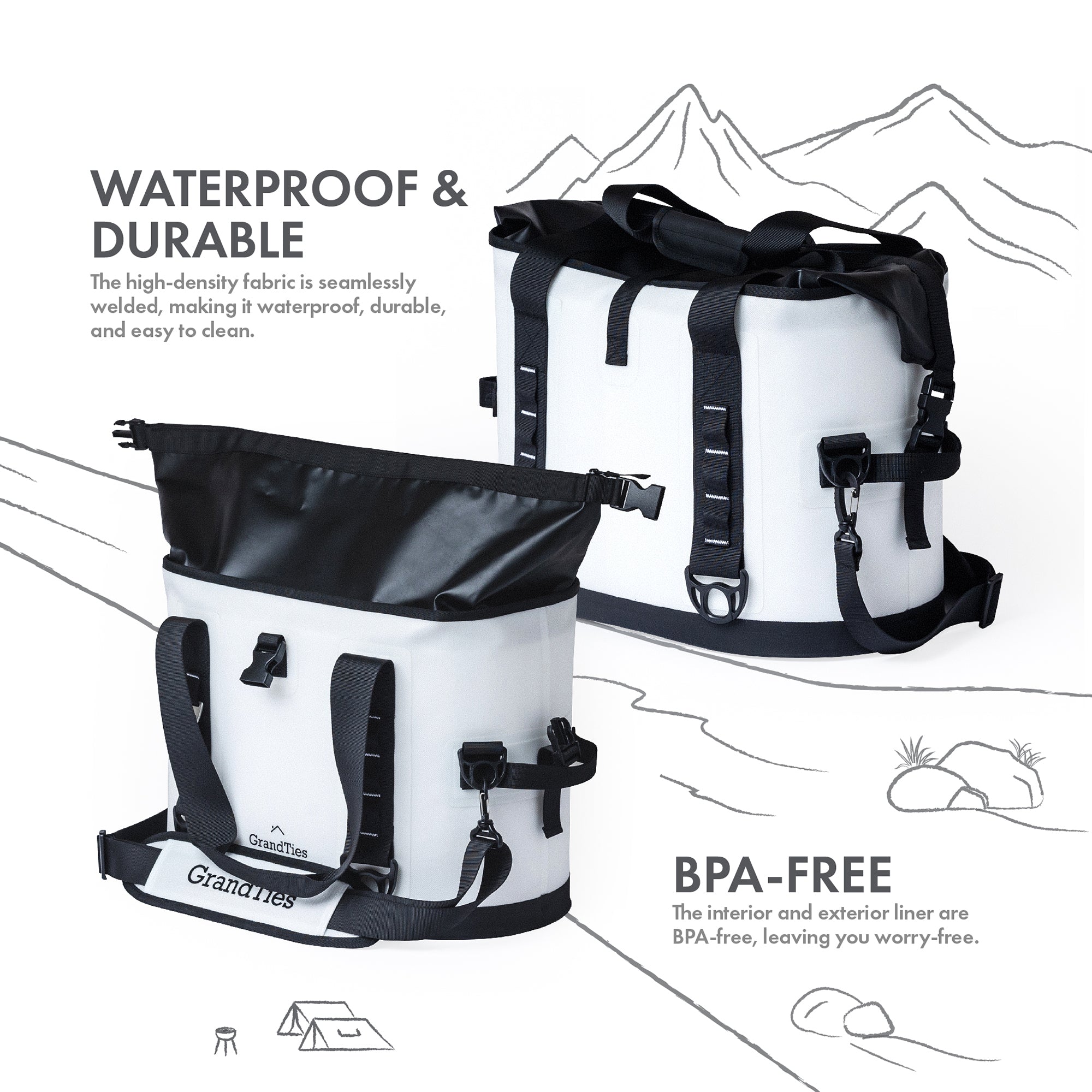 GrandTies Waterproof Portable Soft Cooler Bag