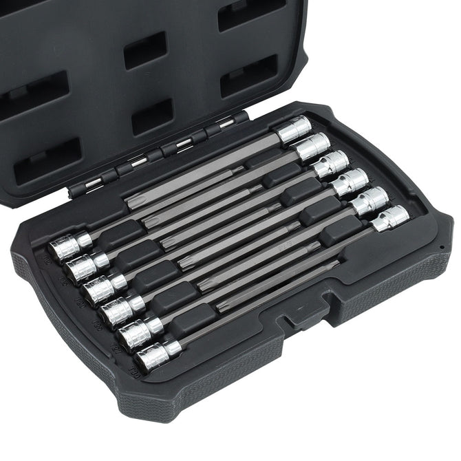 MichaelPro Torx Bit Socket Set, 12-Piece 3/8 Inch Drive Extra Long Torx Bit Set with Storage Case (T10 to T60)