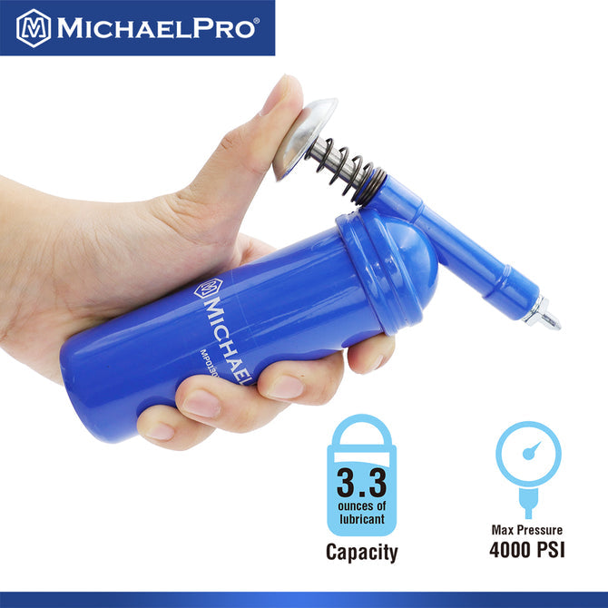 MichaelPro Mini Grease Gun, 3.3oz (100cc) with Precision Nozzle, Refillable and Leak-Proof, Easy One-Hand Operation