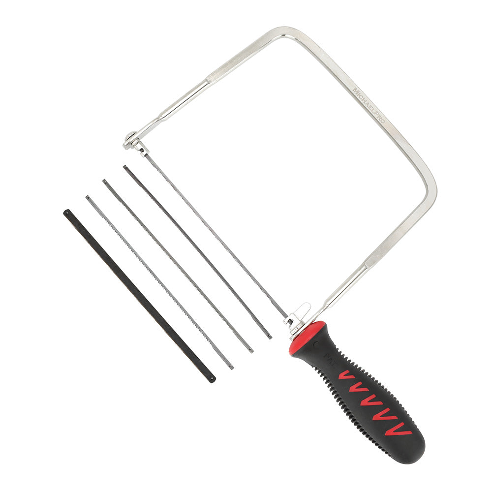 MichaelPro Coping Saw, 6 Inch Deep Coping Frame with Replacement Blades for Woodworking, Plastic and Metal