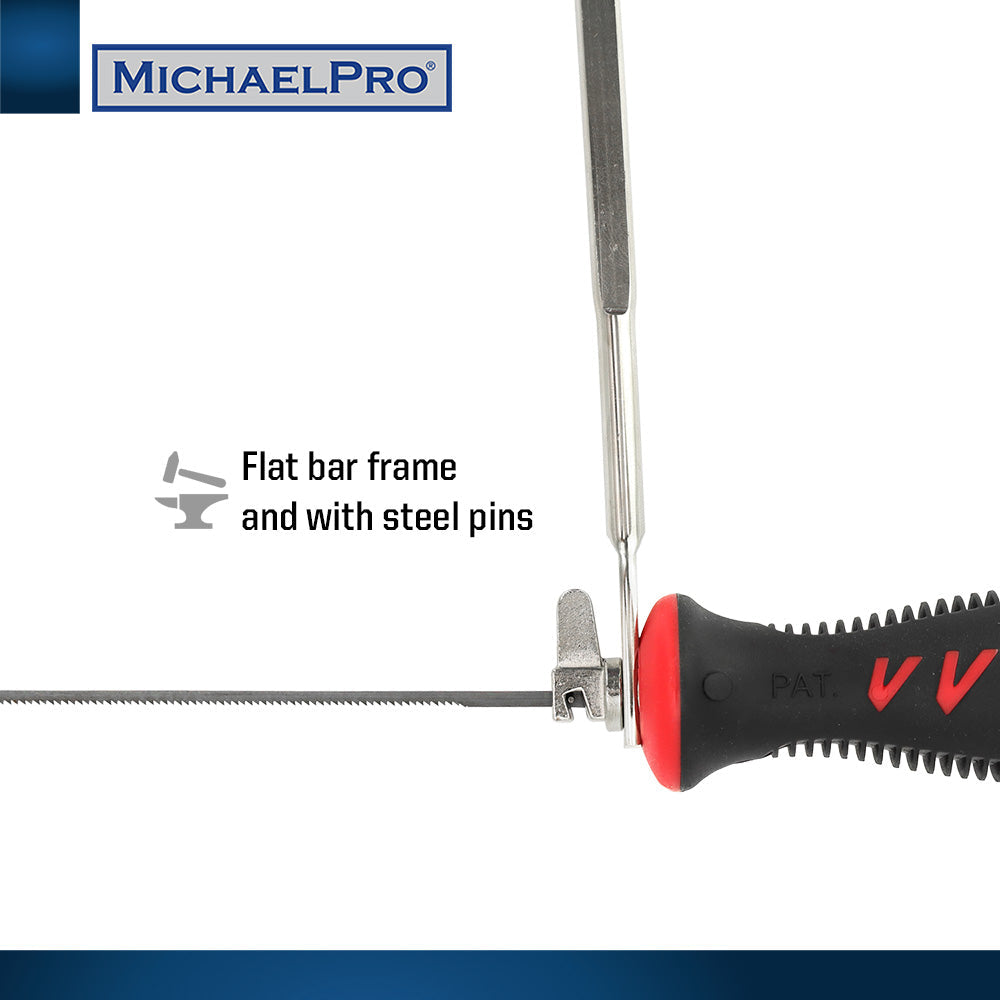 MichaelPro Coping Saw, 6 Inch Deep Coping Frame with Replacement Blades for Woodworking, Plastic and Metal