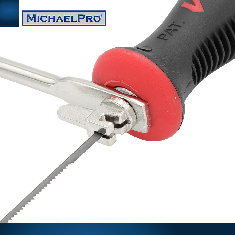 MichaelPro Coping Saw, 6 Inch Deep Coping Frame with Replacement Blades for Woodworking, Plastic and Metal