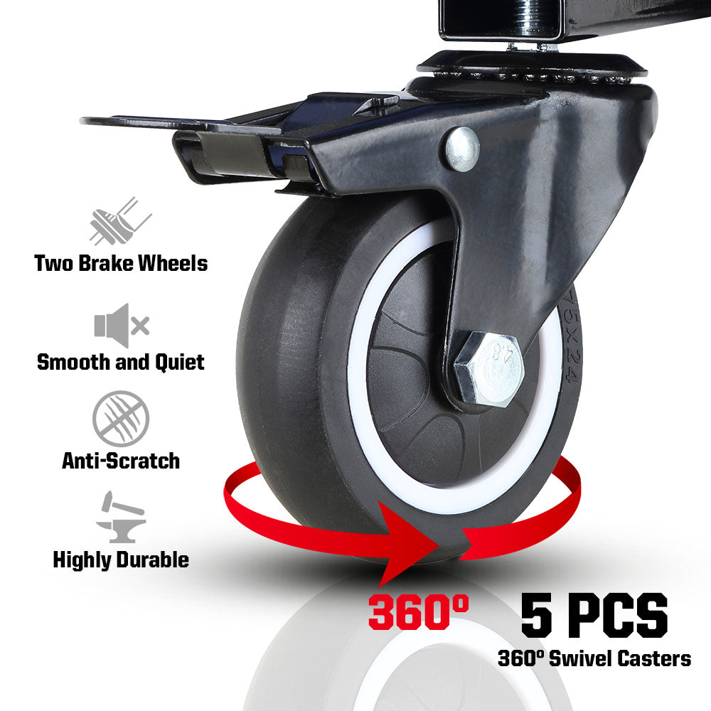 Adjustable Pneumatic Rolling Mechanic Stool with Tool Tray Storage, 350 LBS Weight Capacity (MPC016005)