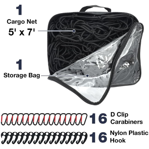 Pro-Lift 5' x 7' Cargo/Truck Bed Net for SUV, Jeep, Chevy Silverado