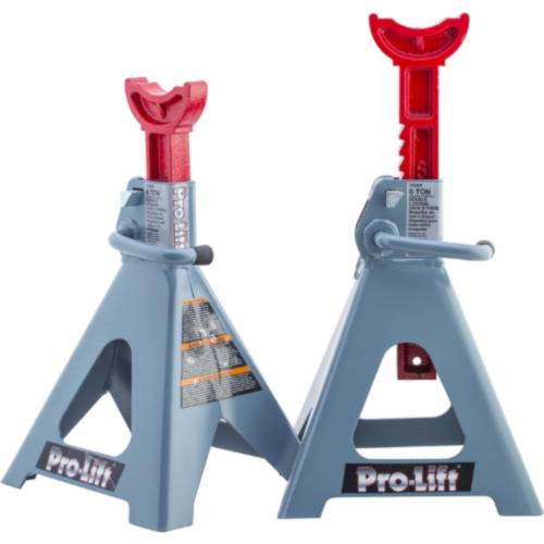 Pro-Lift Jack Stands 6 Ton Heavy Duty Pair, Secure Double Locking Design - Grey