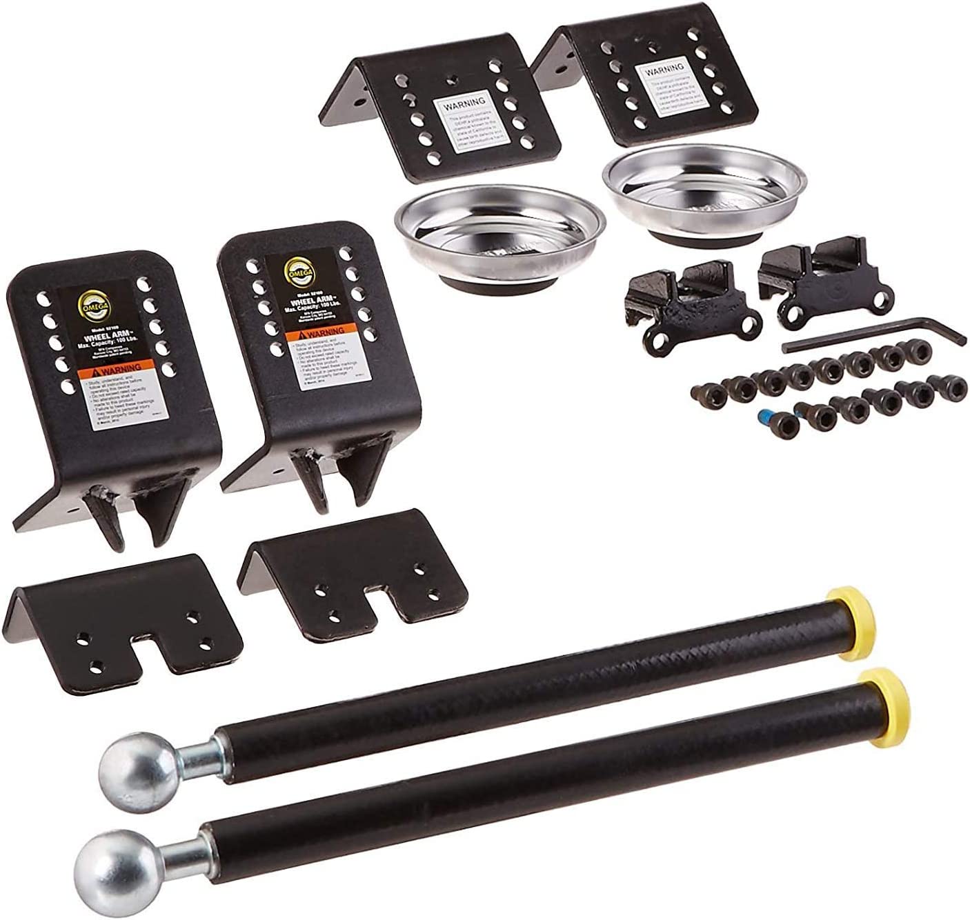 Omega Lift Wheel Arm Kit, 2 Pack, Hang Tires on Post Lift Arm for Car Tire Rotation Changer Brake Jobs and more