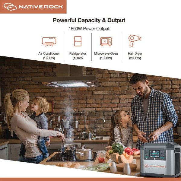 Native Rock 1500W Portable Power Station