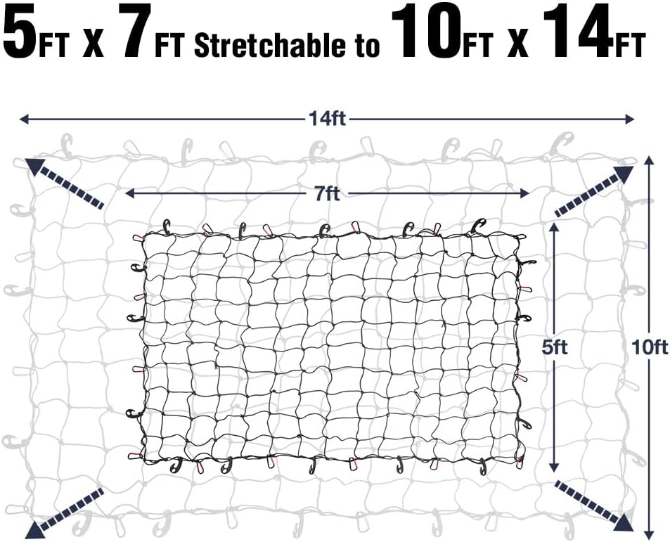 Pro-Lift 5' x 7' Cargo/Truck Bed Net for SUV, Jeep, Chevy Silverado