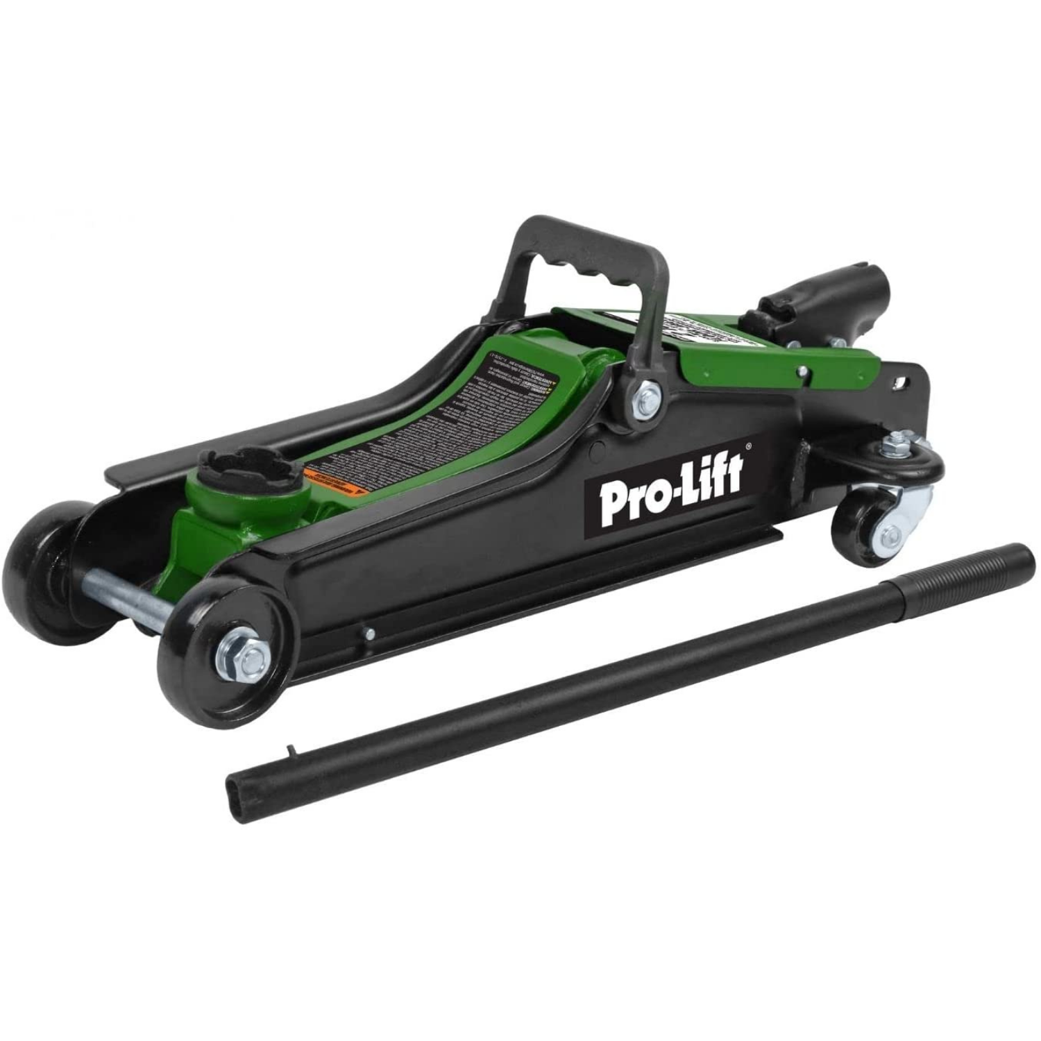 Pro-Lift 2 Ton Low Profile Hydraulic Trolley Jack With Carrying Handle - 4000 lb Capacity, Black/Green