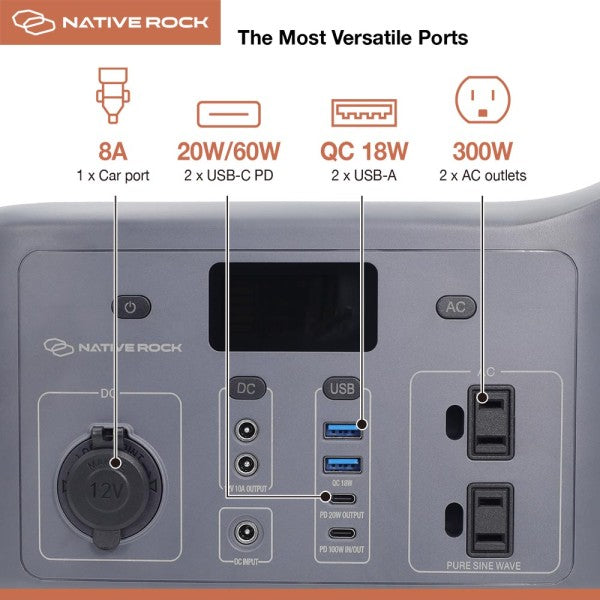 Native Rock 300W Portable Power Station